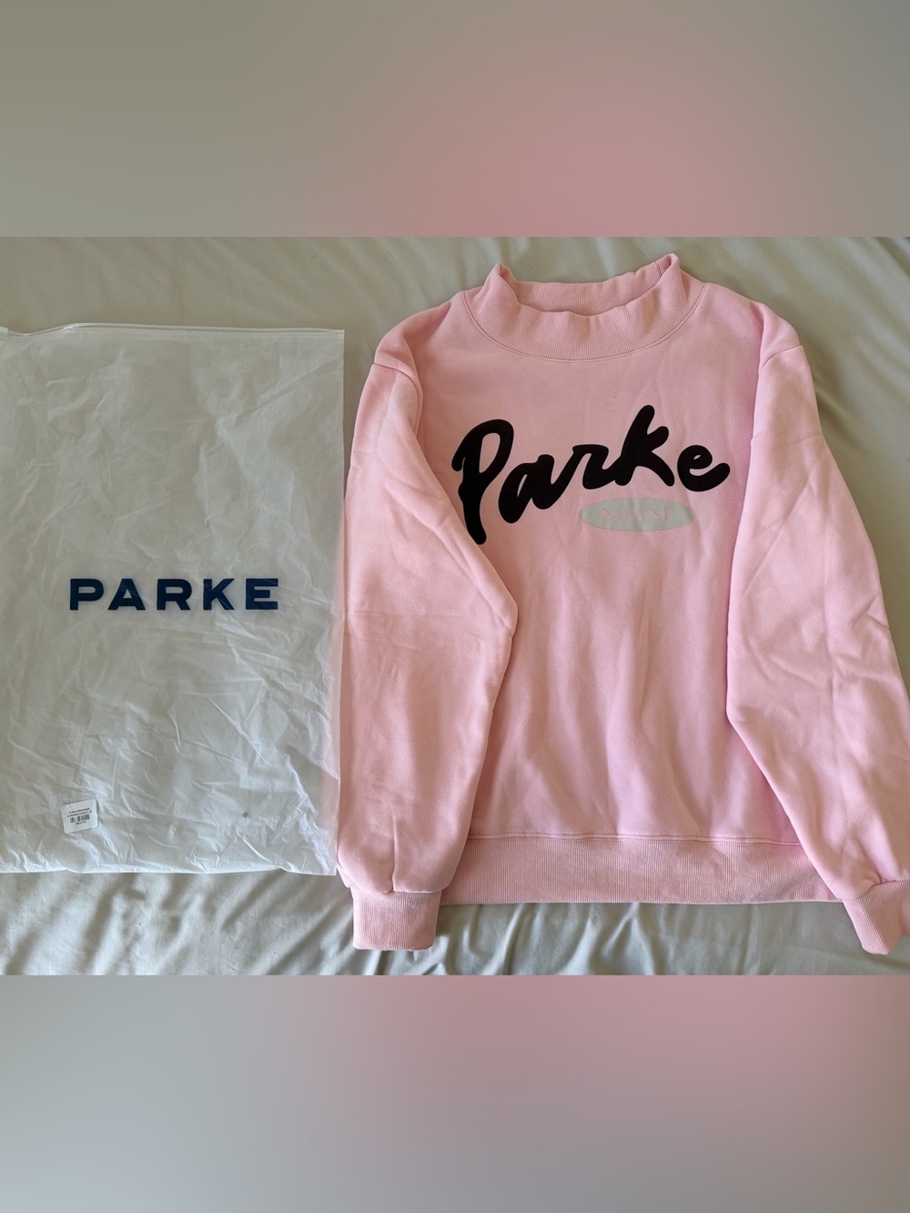 PARKE Miami Mockneck Sweatshirt Pink L/XL (With Original Bag)
